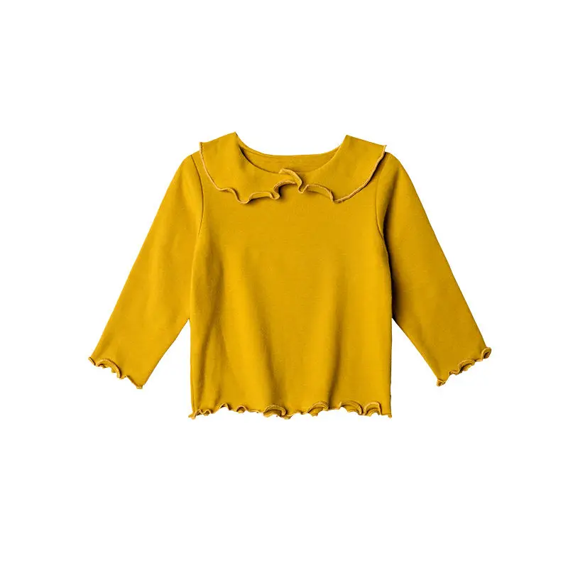 yellow shirt 1piece Блузки для маленьких девочек; Детские топы; Осенняя блузка для девочек; детская весенняя одежда для девочек; рубашка принцессы с длинными рукавами для малышей - Цвет: yellow shirt 1piece