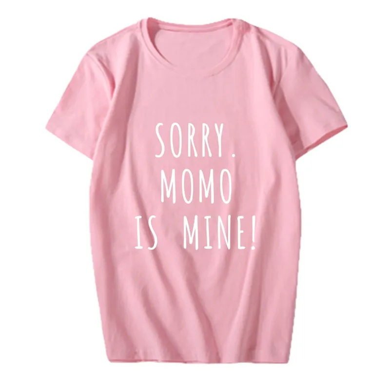 TWICE SORRY IS MINE MOMO TZUYU MINA NAYEON футболка с короткими рукавами и круглым вырезом Kpop унисекс свободная футболка футболки для влюбленных PT1165 - Цвет: Pink MOMO