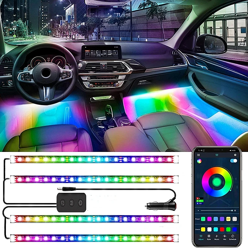 Автомобильная атмосферная светодиодсветодиодный RGB-лампа декоративное