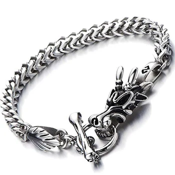 

Men Vintage Punk Bracelet Dragon Stainless Steel Bracelet & Bangle Male Accessory Hip Hop Party Rock Jewelry