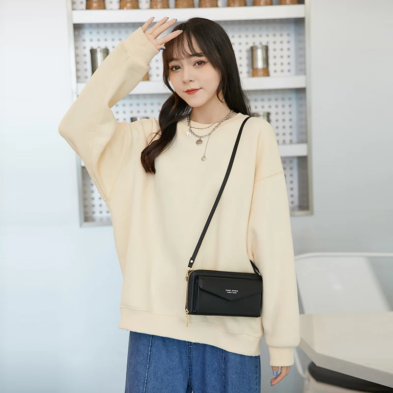 New RFID Anti-theft Brush Female Wallet Fashion Touch Screen Mobile Phone Ladies Bag Women Long Messenger Single Shoulder Wallet