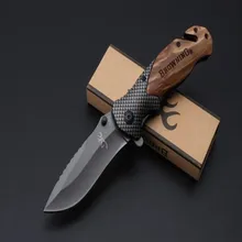 Browning – couteau pliant tactique en titane X50, Flipper 5Cr15Mov, manche en bois, Camping, chasse, survie, Collection de poche