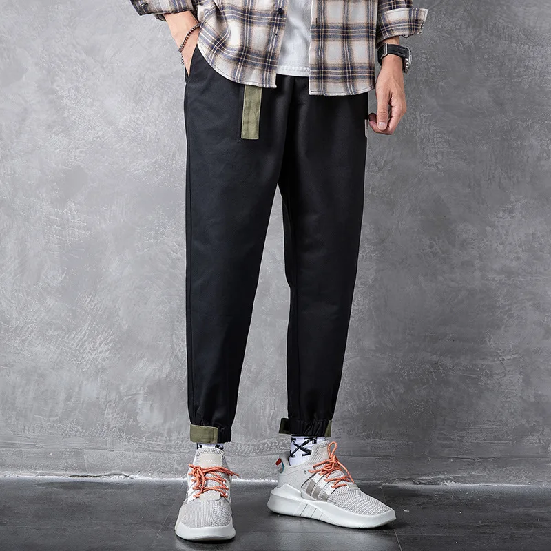 

Bib Overall Men's Loose-Fit 2019 New Style Autumn Korean-style Trend Pure Cotton Ankle Banded Pants Fashion Casual Trousers Men'