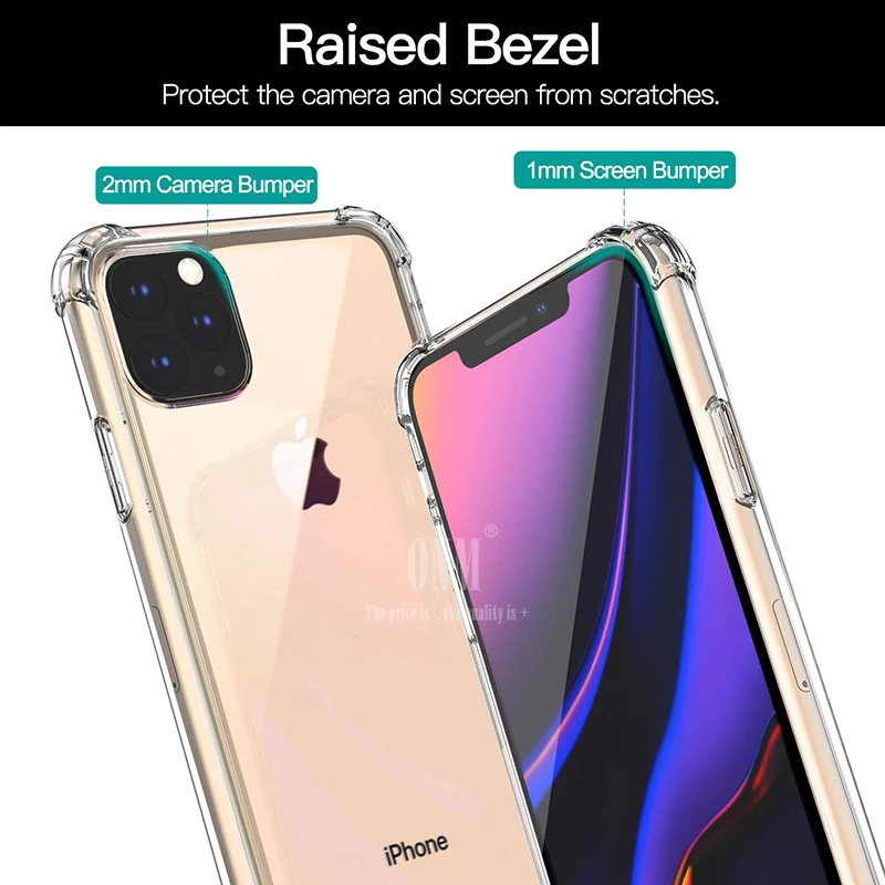 Чехол для Apple iPhone 11 Pro, защитный прозрачный чехол для iPhone 11 Pro 5,", Чехол из мягкого ТПУ и жесткого поликарбоната