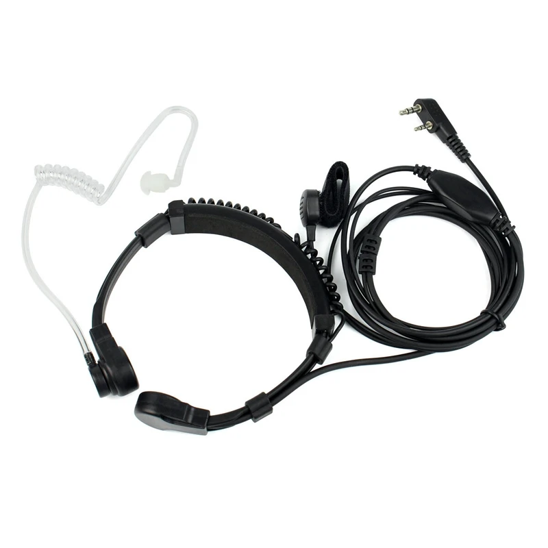 AMS-Two-Way Wireless Walkie-Talkie 2Pin 1 X Flexible Throat Microphone Microphone PTT Headset