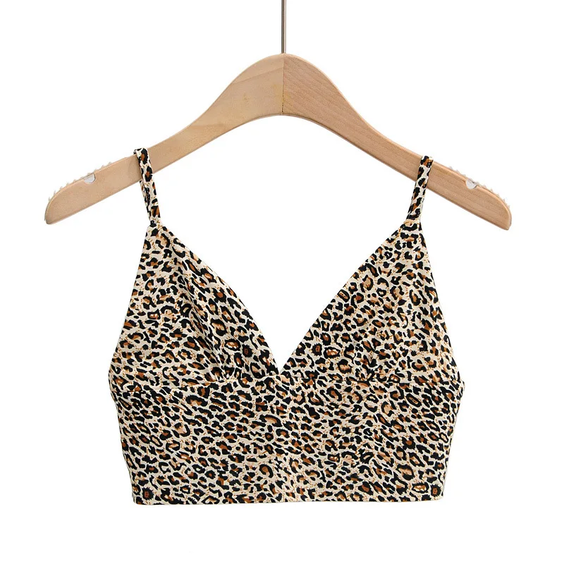 sexy camisole womens fashion v-neck cami top cute zebra print tops half bra