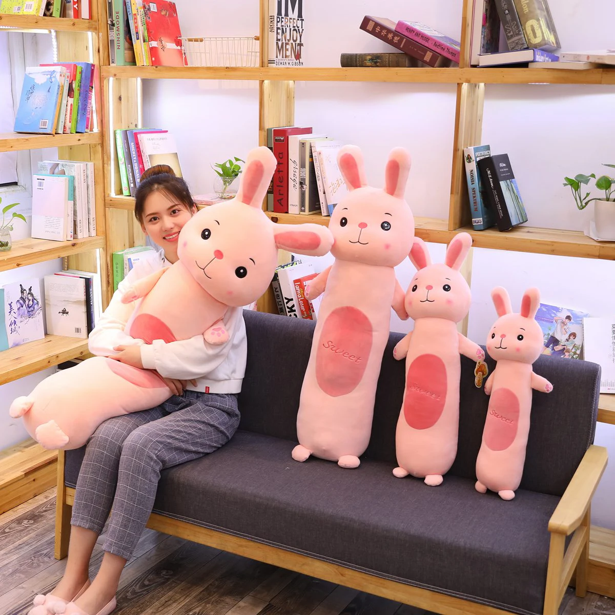 Цилиндрический плюшевые животные длинные средства ухода за кожей Kawaii постоянного обезьянка Банни лягушка Лев мягкие тела подушку компаньон, 4 размера