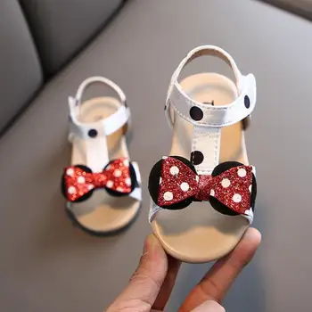 

Cute Kids Sandals Girls Bow Dot Flat Heel Beach Sandals Children Sandal For Girls 2020 Summer Princess Casual Shoes D250