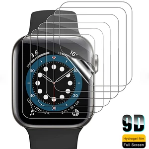 Película protectora de pantalla completa de hidrogel suave para Apple Watch 7 6 SE 5 40MM 44MM 45MM, no cristal para iWatch 4 3 2 1 38MM 41MM 42MM
