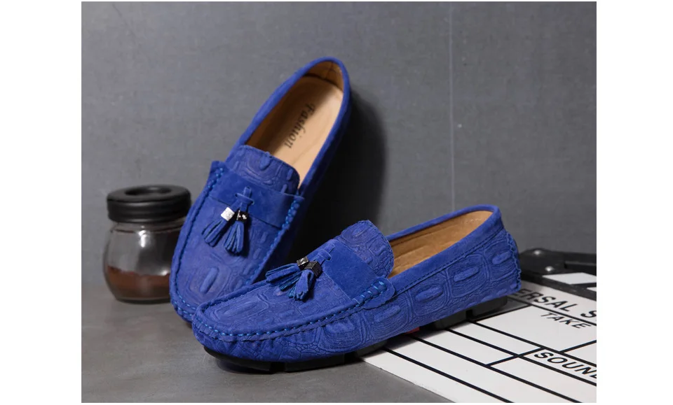 Rommeal/Новое поступление; синие и красные мокасины британские Модные Повседневные туфли с кисточками дышащие мужские водонепроницаемые