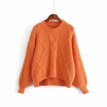 

Hot sale Ah Hui 48-1271 European and American fashion style loose twist knitted sweater