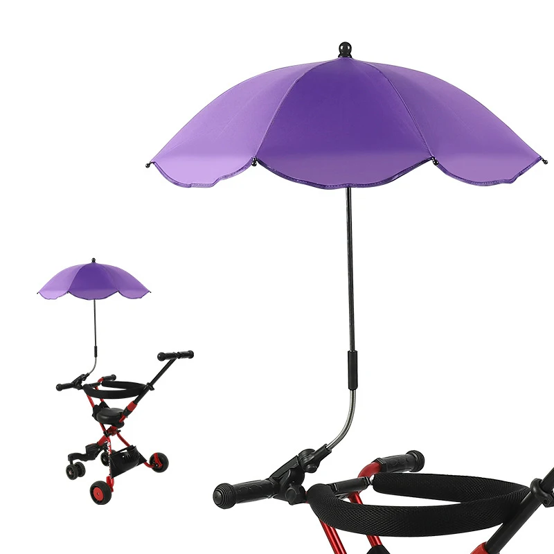 Высококачественная прогулочная коляска для малышей зонтик от солнца зонтик с регулировкой на 360 градусов для улицы - Цвет: Фиолетовый