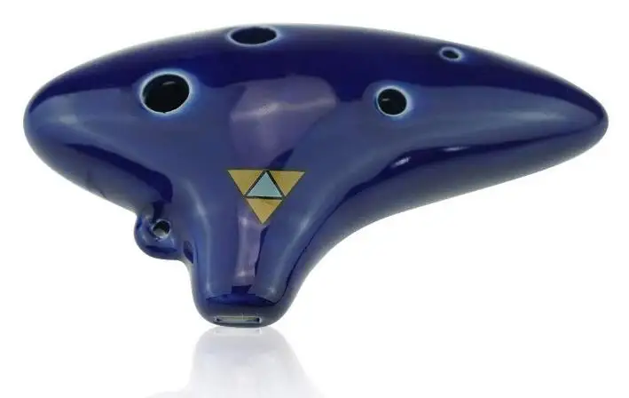 

100 Pcs 6 Hole Zelda Ocarina From Zelda Ocarina of Time,with Zelda Triforce Velvet Pouch,well Designed,easy to Play