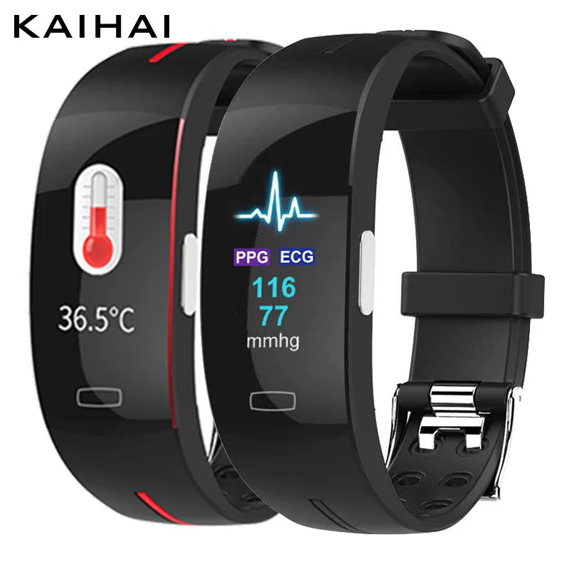 KAIHAI thermometer PPG ECG HRV BPM breath rate smart bracelet watch blood pressure measurement wrist band fitness Activity track