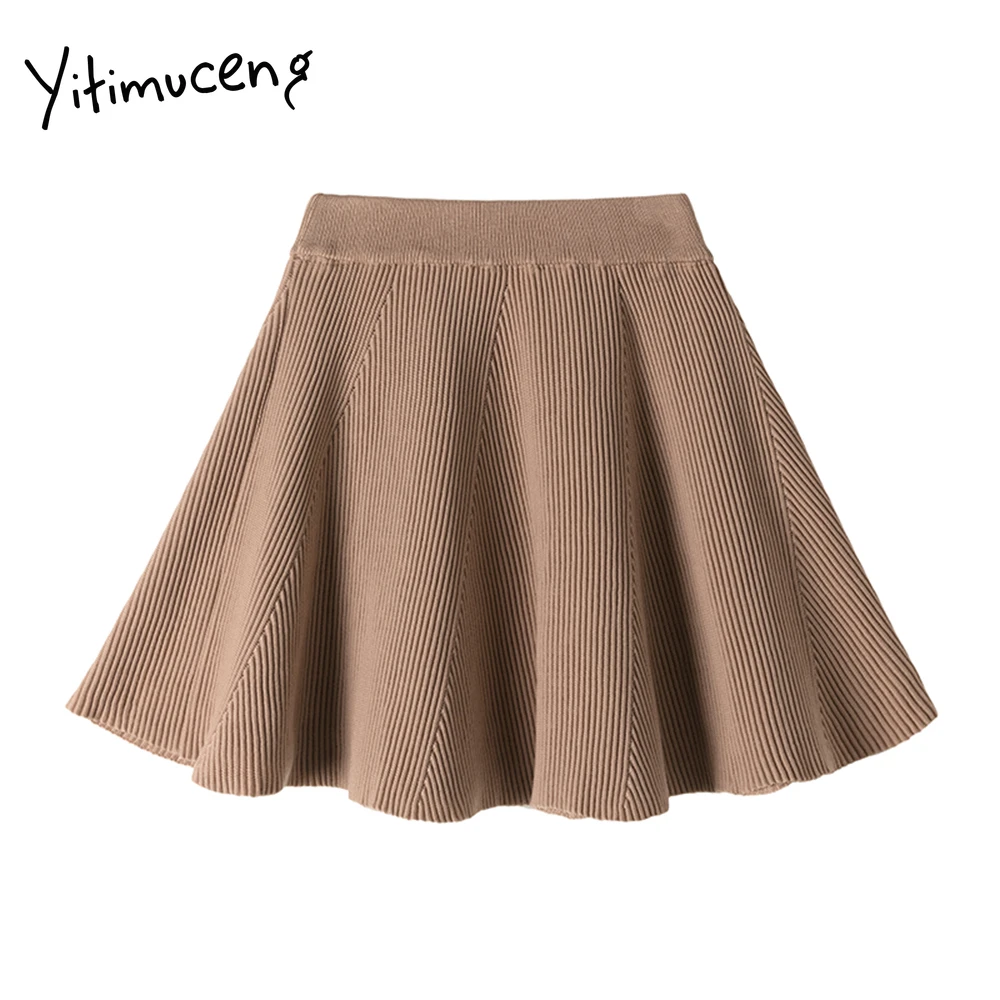 Womens elastic waist khaki skirt Clearance