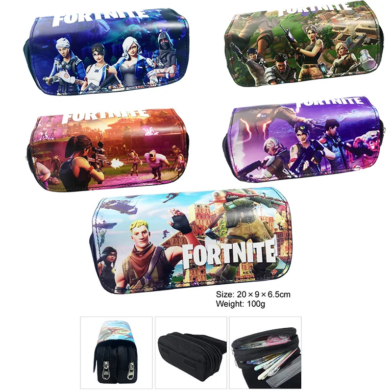 

Pencil Case School Fortnite Cartoon Anime Double Zipper Pencil Cases Pen Bag School Supplies Stationery Schoolbag Kids Gifts