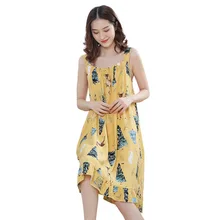 Women Print Cotton Sexy Sleepwear Plue Size Lingerie Cute Nightdress Soft Thin Female Underwear Nightgown Home Wear