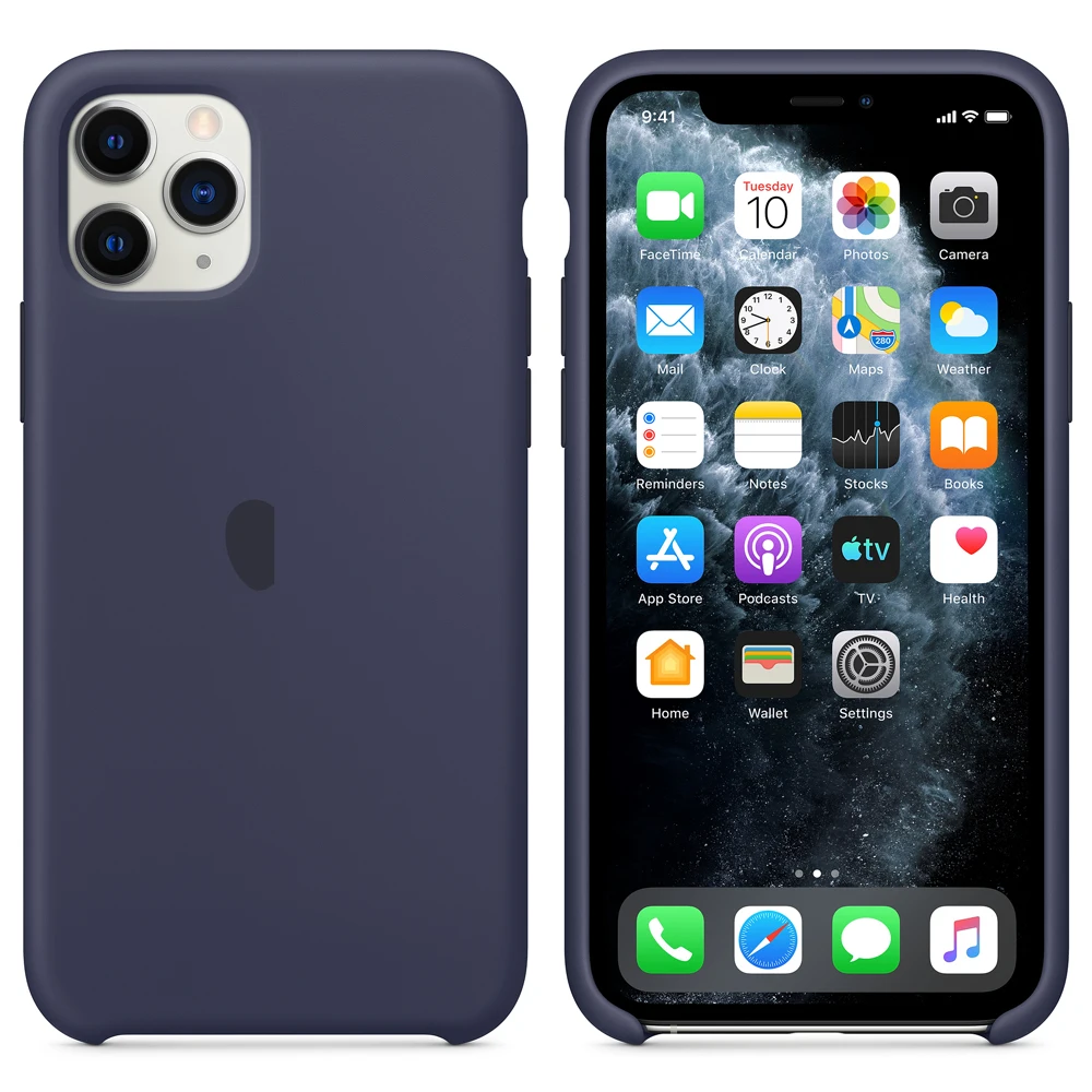 Официальный жидкий силиконовый чехол для iPhone 11 Pro Max чехол s чехол высокого качества для iPhone 11 11 Pro Чехол - Цвет: Midnight Blue
