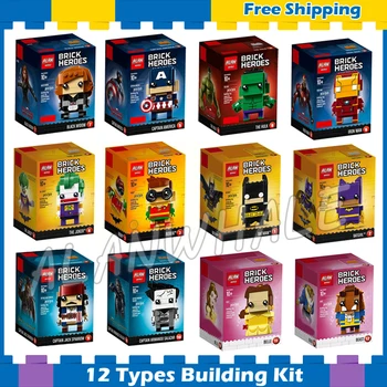 

12Types BrickHeadz Super Heroes Figures Captain America Iron Man Hulk Phasma Lloyd Robin Wonder Model Building Blocks Toys Lago
