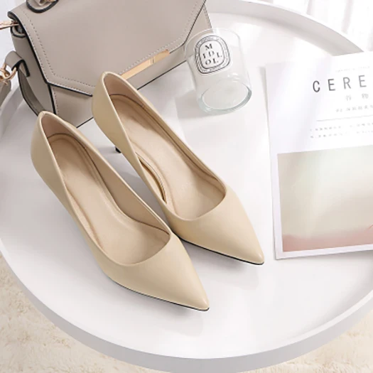 nude 6.5cm Тонкая обувь, острый каблук, размер 33 дизайнер 4 34 scarpin черная обувь элегантные Женские туфли-лодочки на высоком каблуке для офиса; туфли телесного цвета с острым носком - Цвет: nude 6.5cm