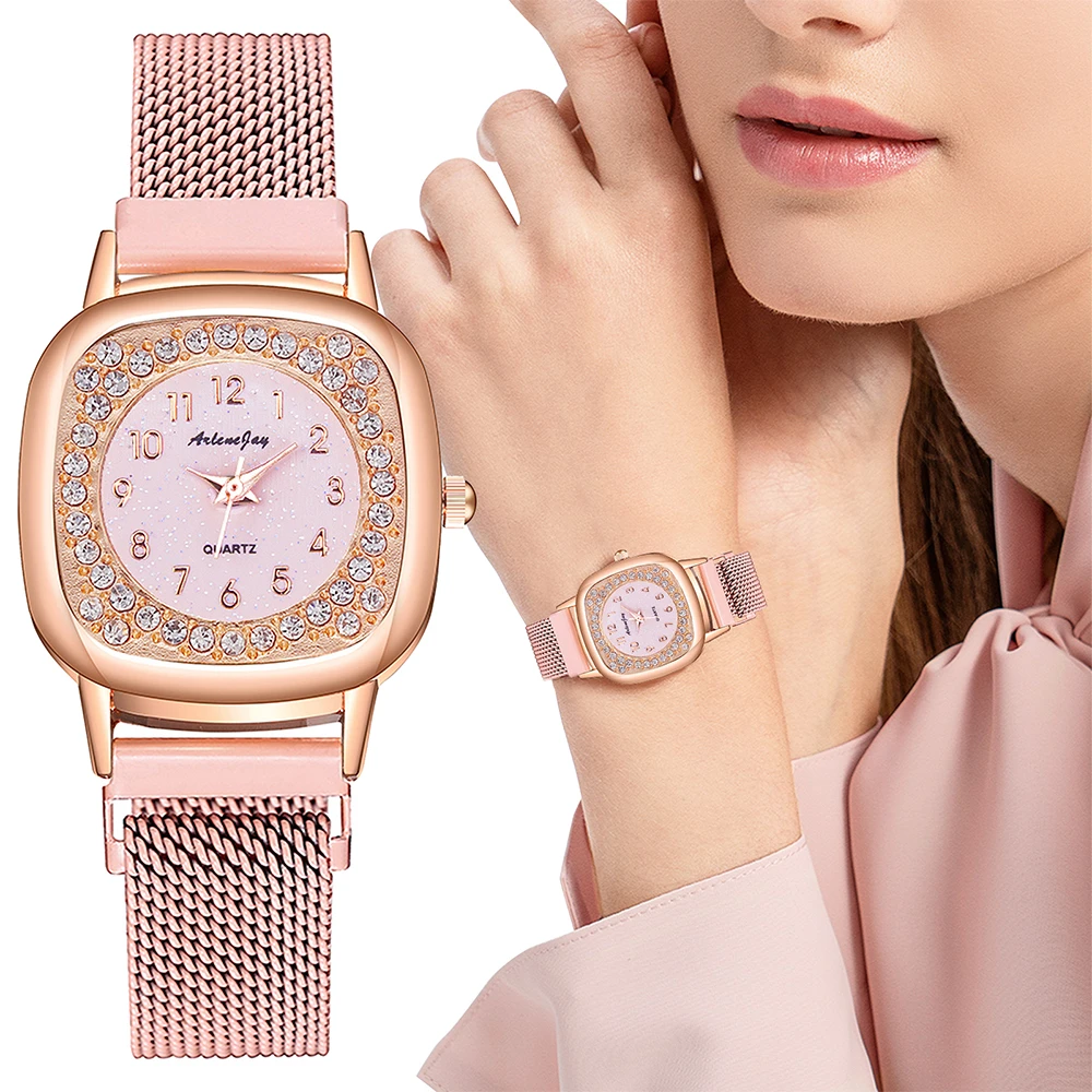 

Women Square Starry Sky Wrist Watch Casual Luxury Rhinestone Watches Clock Montre Femme Reloj Mujer