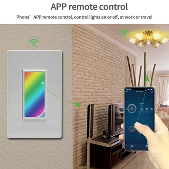 

RGB Switch Fan Voice Control Smart Home Remote Reschedule WIFI Scene Color Changing Wall Light Countdown Timer Brightness Adjust