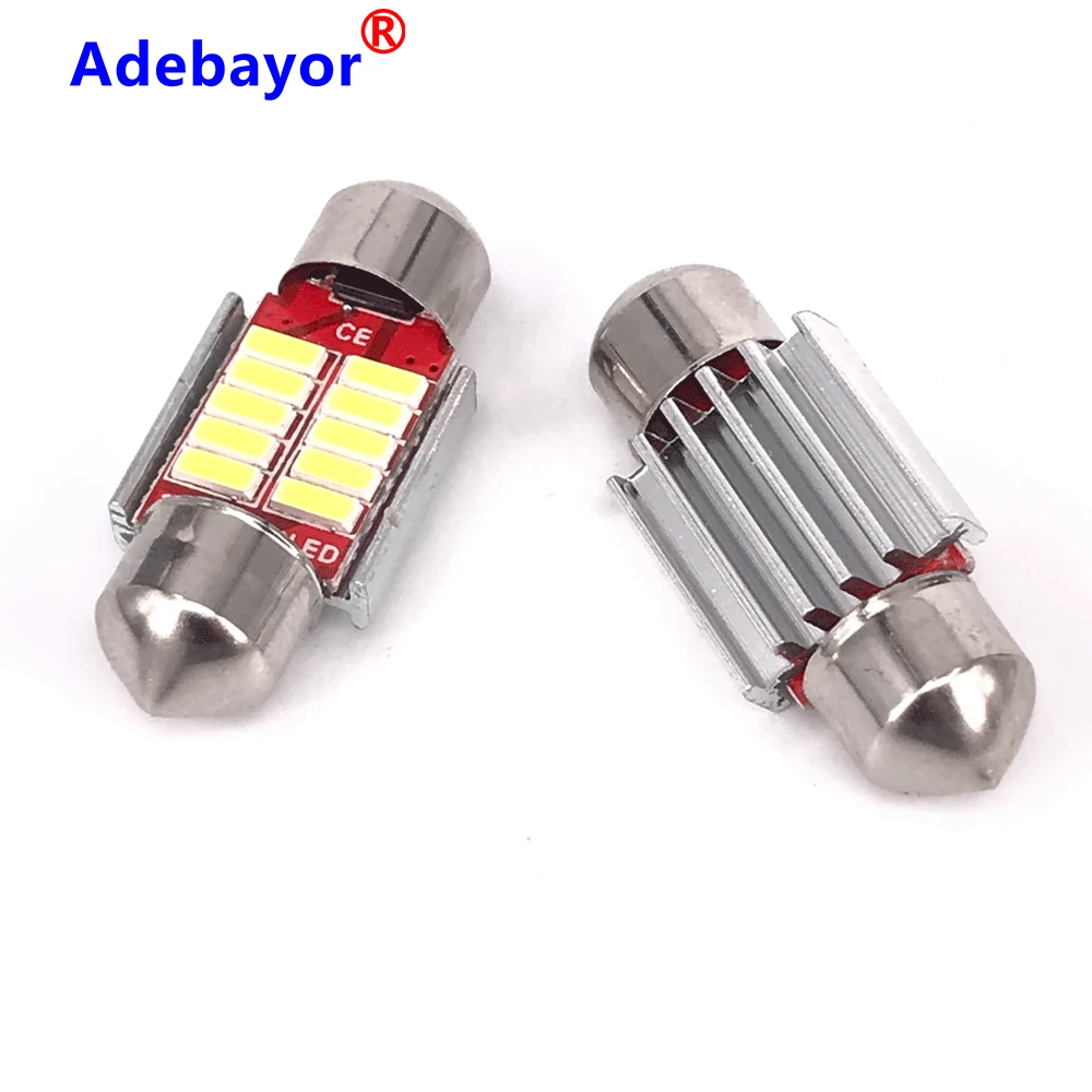 500 шт гирлянда 31mmC5W CANBUS без ошибок автоматический светильник 10SMD 4014 светодиодный интерьер автомобиля купольная лампа для чтения белый DC12V