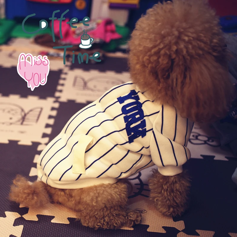 

Striped Chihuahua Cotton Baseball Uniform Pet Dog Clothes for Small Dogs Clothing French Bulldog Jacket Coat Pug Costume S-4XL