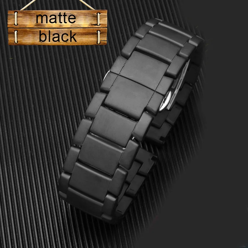 black matte Керамика ремешок для наручных часов huawei watch gt Волшебные часы AR1507/1509/1499/1895 часы браслет 22 мм матовая полированная ремни для наручных часов - Цвет ремешка: black matte