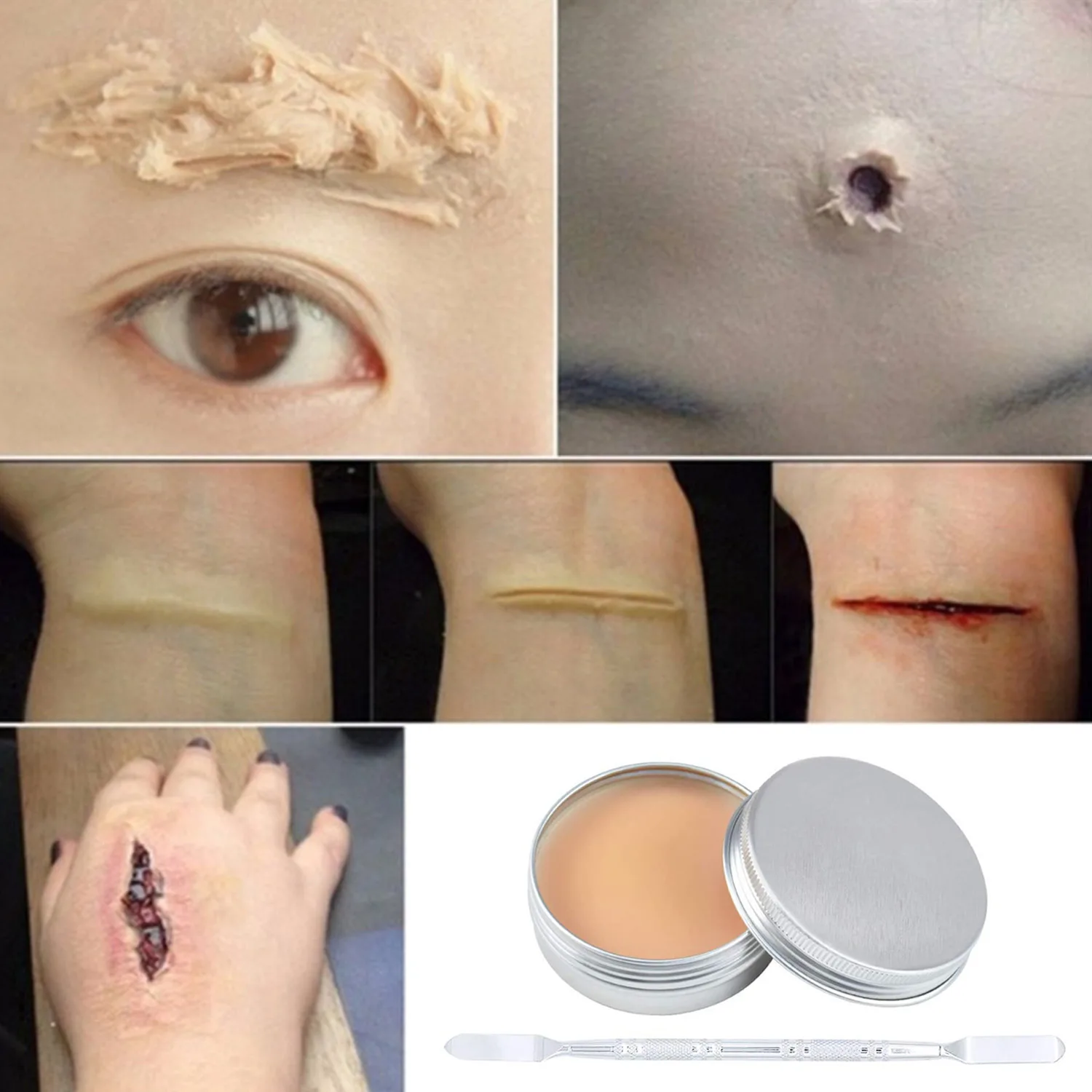 Набор для макияжа со специальным эффектом на хэллоуин 60 г шпатель шрамом воска 30