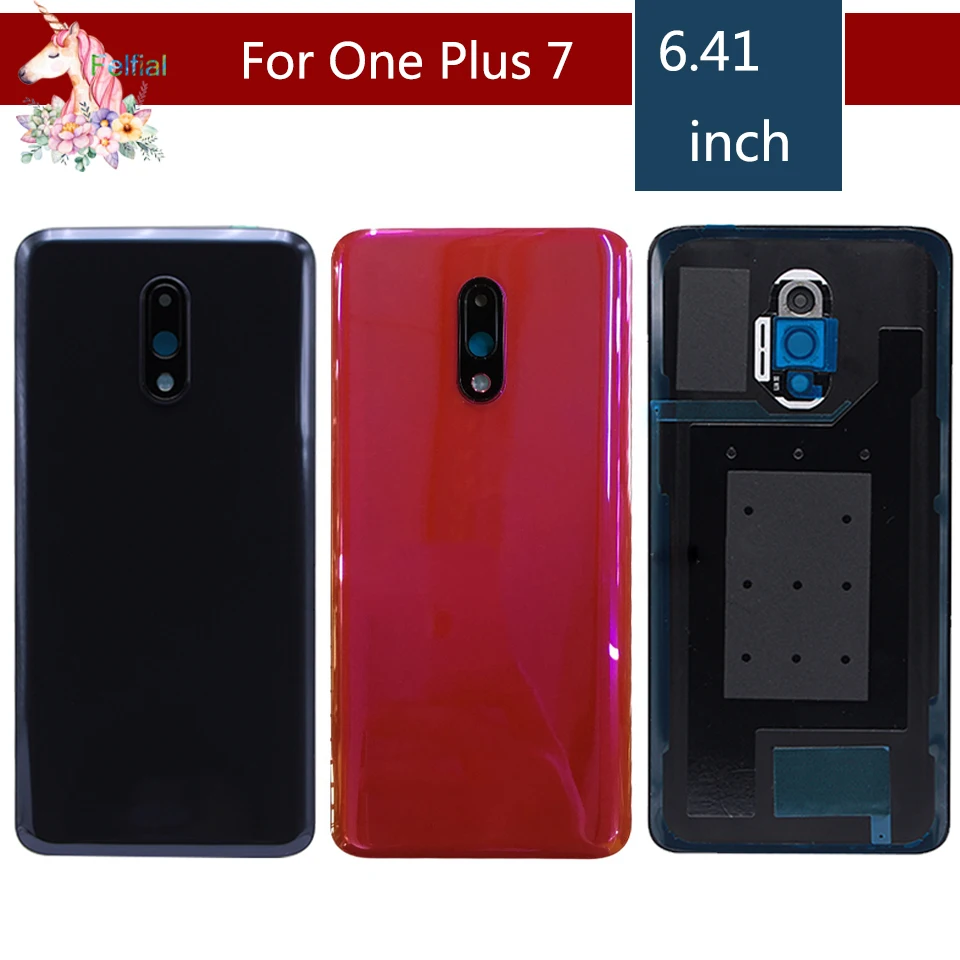 Корпус для Oneplus 7 1+ 7 One plus 7 Pro задняя крышка батарейного отсека настоящая Задняя стеклянная крышка корпуса телефона+ запчасти для объектива камеры