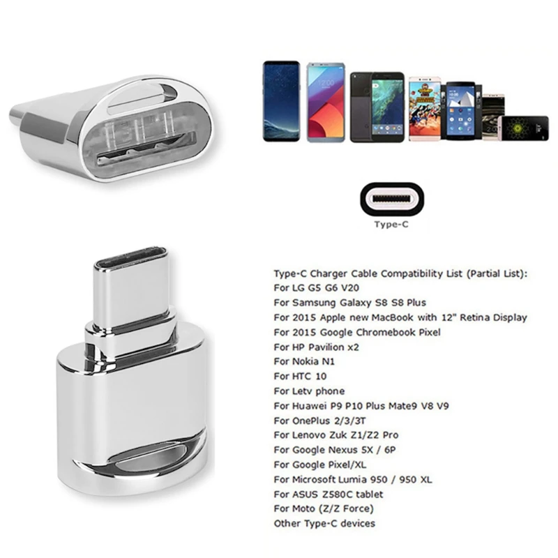 Тип C OTG TF Micro SD кард-ридер адаптер для S8 Note8 G6 G5 huawei P10 MacBook 87HA