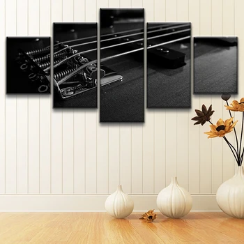 

HD Musical Instrument Guitar Strings Home Decor Modern Painting Wall Art Picture Printed Canvas 5 Panel Modular Poster Prints