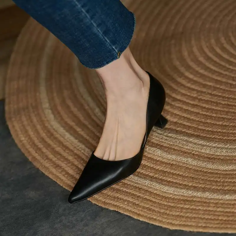 Krazing Pot Full Grain Leather Colorful Pointed Toe Stiletto High Heels Slip On Fashion Shallow Sexy Wedding Wholesale Ins Pumps