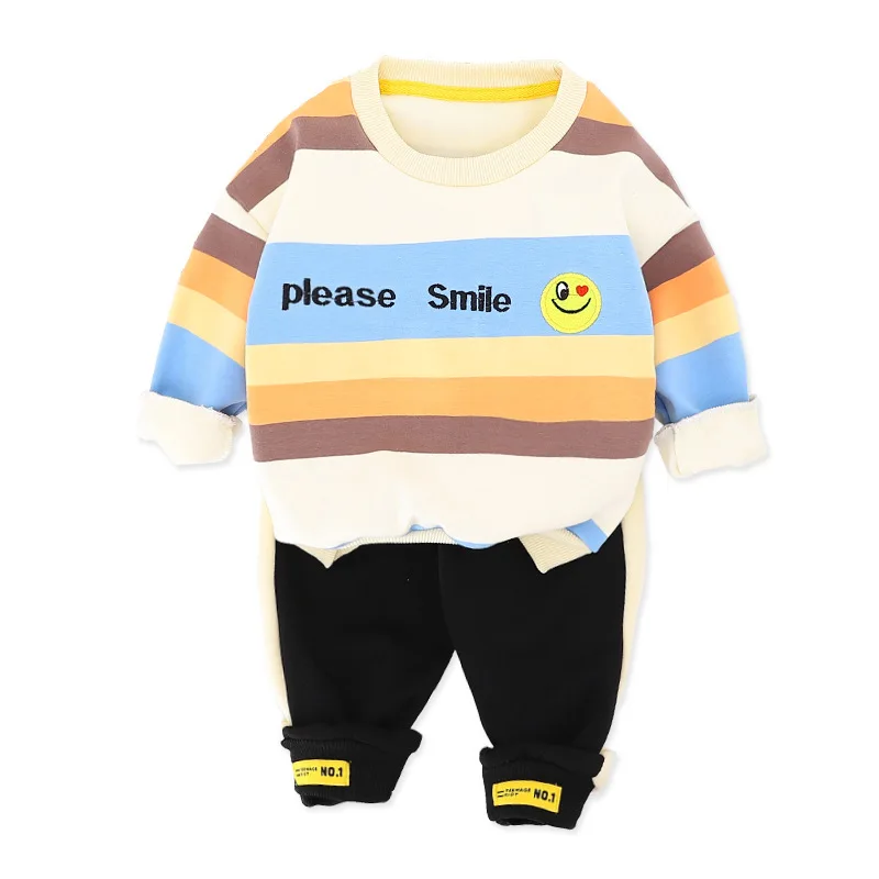 

Autumn Winter Baby Cartoon Clothing Suit Fashion Children Thicken T-shirt Pants 2Pcs/Set New Toddler Boys Girls Casual Tracksuit