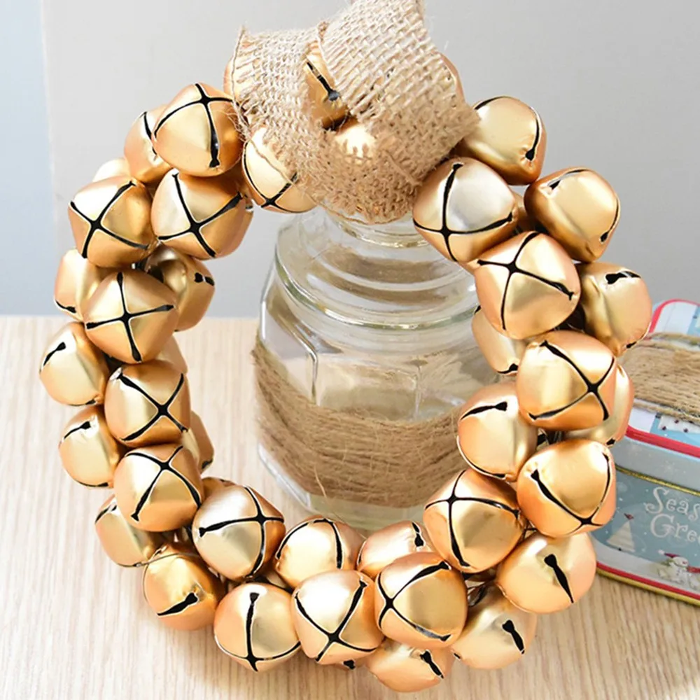 Door Wall Hanging Bell Ornament Merry Christmas Decors For Home Wind Bell Grape Strings Wreath Xmas Party Kids Gift 3 Patterns