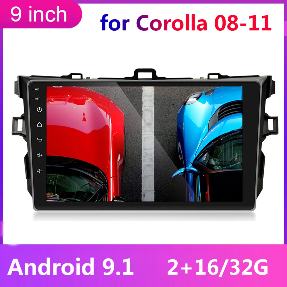 Android автомобильный мультимедийный для Toyota Corolla E140 E150 2008 2009 2010 2011 Android 9,1 2 Din wifi gps навигация Авторадио 2G ram