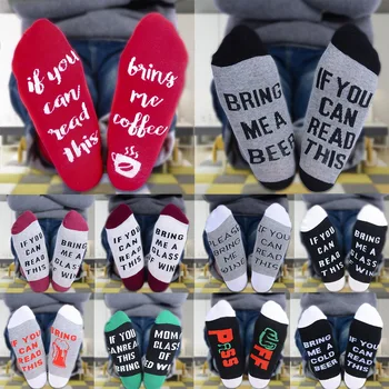 

Funny Socks Cotton Tube Men Socks 2019 Wholesale Letter Socks Creative Fashion Stitching Casual Men And Women Couple