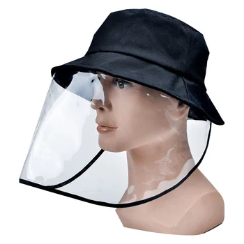 

Anti-spitting Protective Hat Cover Outdoor Fisherman Hat Adjustable Size Virus Protection Cap Women Summer Fisherman Hat Black