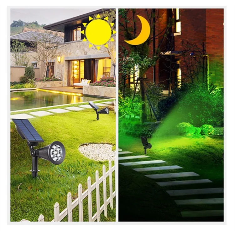 7 светодиодов Открытый Солнечный красочный RGB газон огни открытый красочный свет яркий водонепроницаемый большие солнечные панели дистанционного прожектора