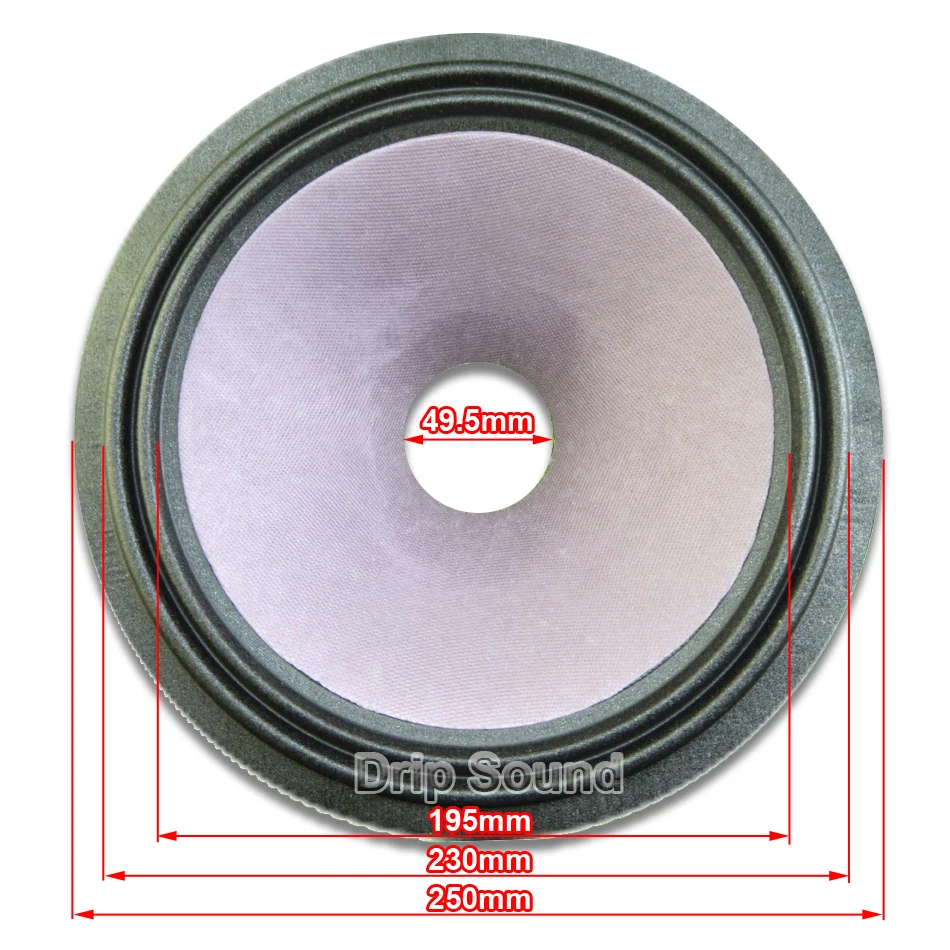 10インチ 250mm 49.5mm コア スピーカーコーン ペーパーベース