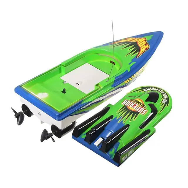 1PCs Remote Control Distance 30 km/h Rc Boat Toys Boat Green Red Boat Racing Nautical High Speed Waterproof Elec Birthday Gifts 2