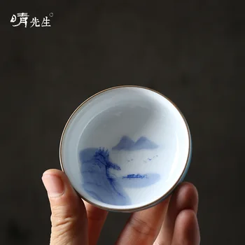 

Hand Kungfu Online Teacup Blue And White Porcelain Sip Tea Cup Ceramics Hats Cup Master Single Cup Small The Tea Cup Tea Set