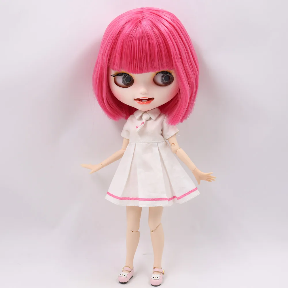 Ледяной обнаженный Blyth кукла No. BL2476 розовые волосы резные губы открытый рот матовая индивидуальные лица сустава тела 1/6 bjd
