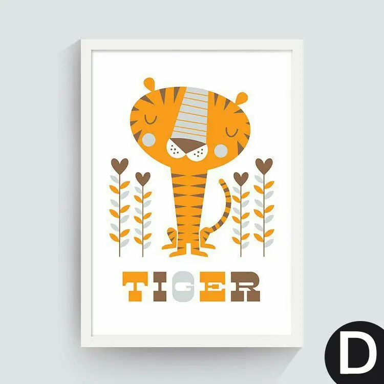 Современная Скандинавская детская иллюстрация милые Мультяшные животные Лев