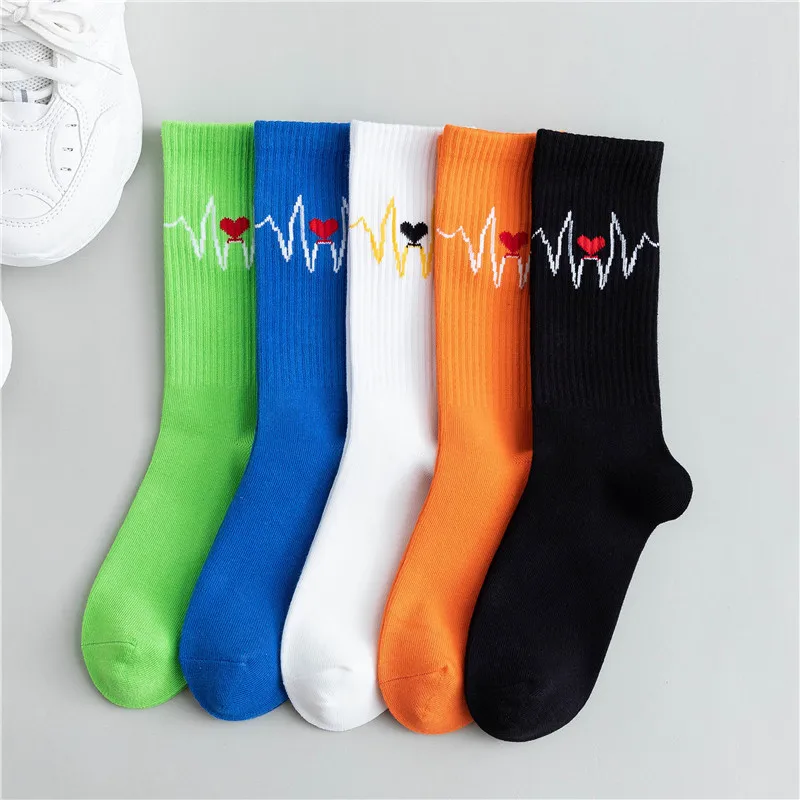 [HEPOSCKONE] новые высококачественные женские милые однотонные шелковые носки из хлопка на осень и зиму Модные женские носки с сердечком