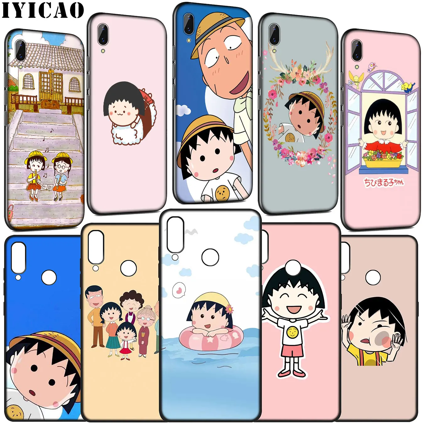 Мягкий чехол IYICAO Cherry chibi maruko chan для Huawei Y9 Y7 Y6 Prime 2019 Honor 20 10 9 9X 8C 8X 8 Lite 7C 7X 7A Pro |