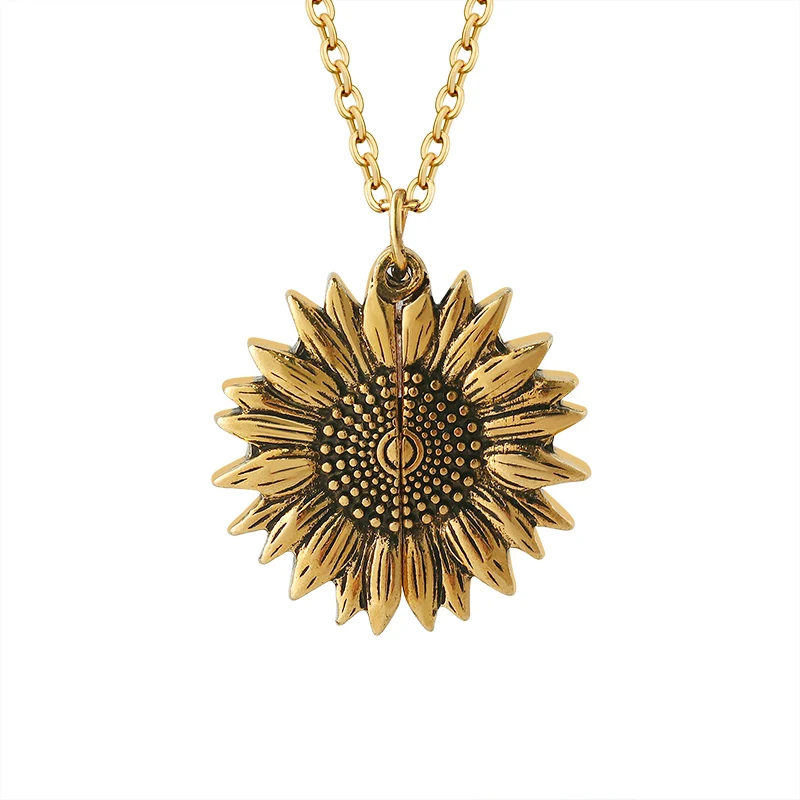LOVR новое женское золотое ожерелье s для женщин You are my Sunshine Модный Подсолнечник, подвеска, ожерелье ювелирные изделия