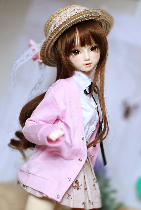 Аксессуары для детских кукол G10-109 bjd sd DD 1/4 1/3 одежда вязаная розовая кардиган