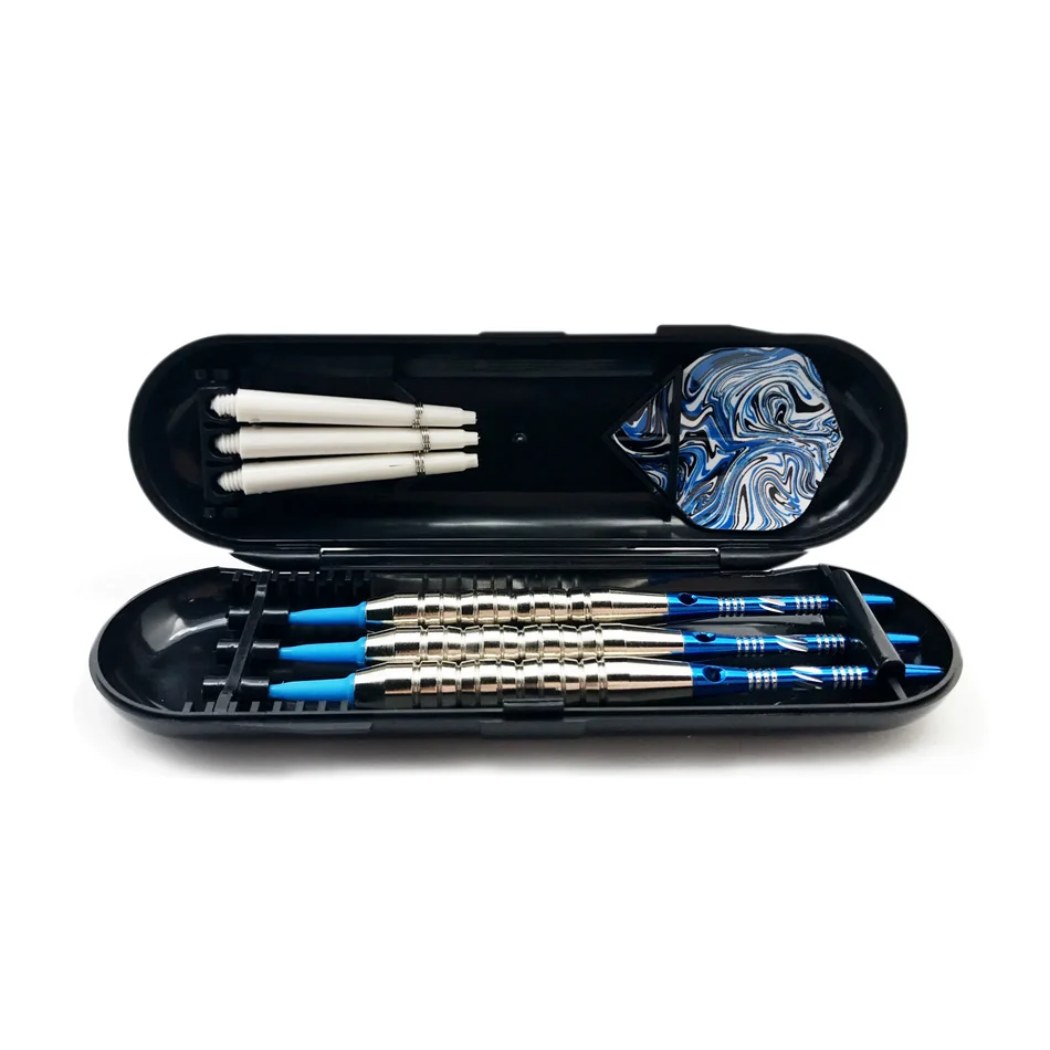 3pcs/lot Professional Electronic Soft Tip Darts Nice Blue Dart Flights Aluminum Dart Shaft with Case